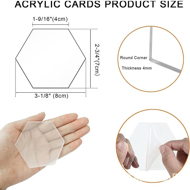 2/4mm Clear Acrylic Place Seat Card Wedding Banquet Blank Hexagon Tile Name Table Number Card for Birthday Party Decoration Sign