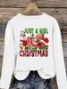 (Asian Size) Clothing T Shirt Graphic Tee Women faith peace Merry Christmas new year Print Casual Fashion Top o-neck Long Sleeve T-shirts