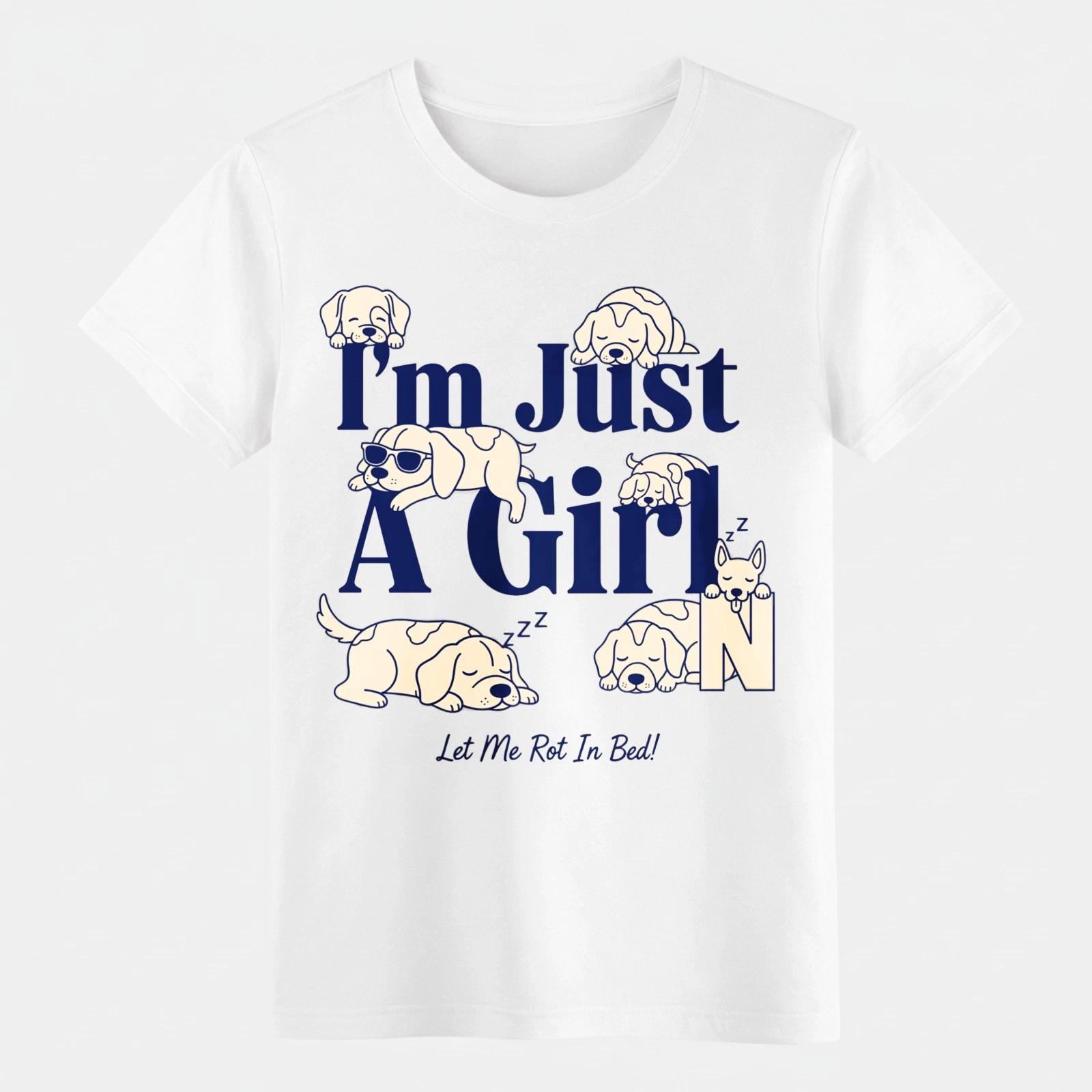 

I m Just A Girl Who Loves Napping Funny Dog T-Shirt Cozy Introvert Dog Lover Tee S