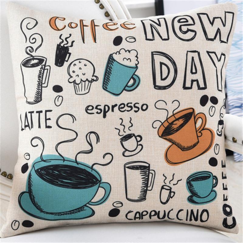 45x45cm Fashion Car Sofa Seat Cushion Cover Cotton Linen Throw Pillowcase Home Living Room Bedroom Decoration