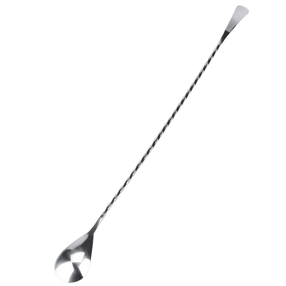 40cm Stainless Steel Bar Cocktail Stirring Spoon With Fork Mixing Drink Puddler Mixer For Coffee Milk Tea Tea Juice Beverages