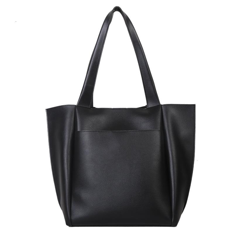 

Bag Women s Versatile Temperament Commuter Bag Soft Leather Fashion Handheld Shoulder Tote Bag Women чёрный