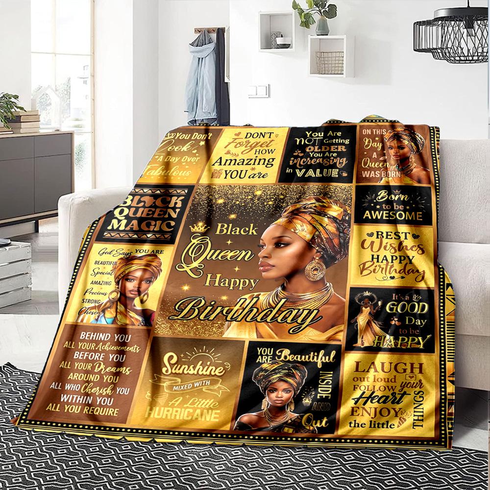Birthday Quotes Collage Multi-purpose Blanket Durable Comfort Throw Bed Picnics All-Season Use Best Holiday Gift for Friends, Family Y30