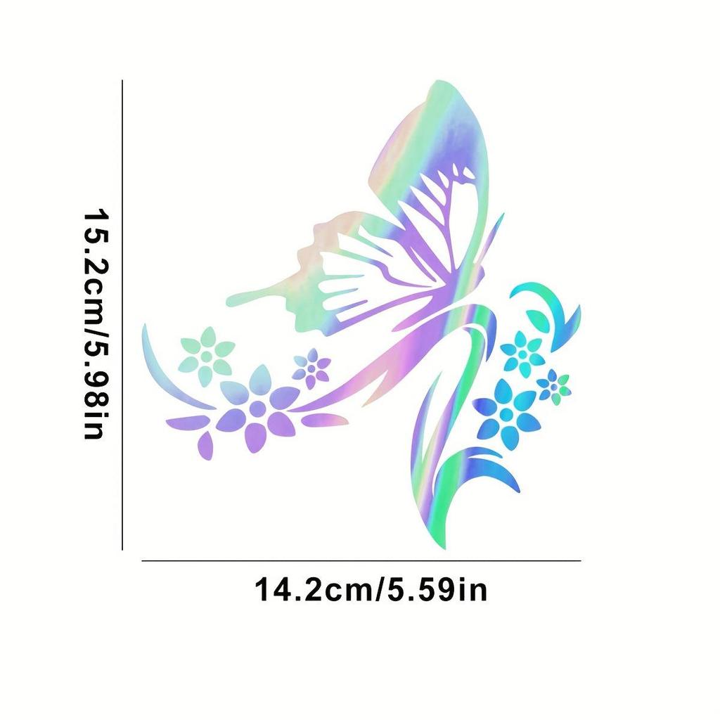 14.2x15.2cm Butterfly Love Flower Car Decoration Sticker