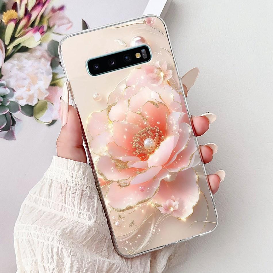 Per Samsung Galaxy S10+ S10 S10e Elegante Custodia per Telefono con Motivo Floreale e Farfalle Per Samsung S10e S10 Plus S 10 4G Custodie Morbide in Silicone TPU
