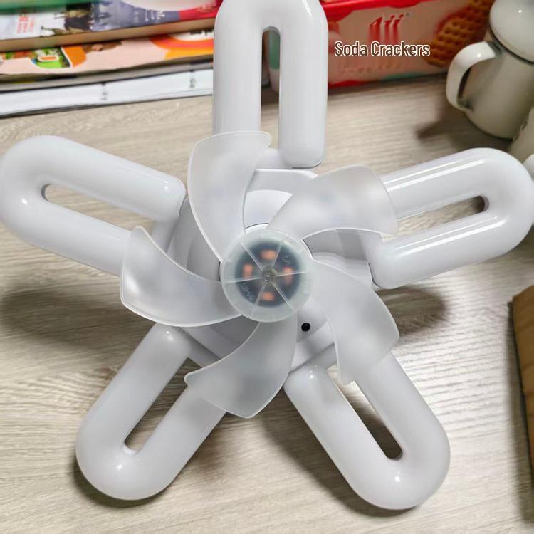 Retro 5-Blade LED Ceiling Fan with Stepless Dimming and Remote for Bedroom & Living Room