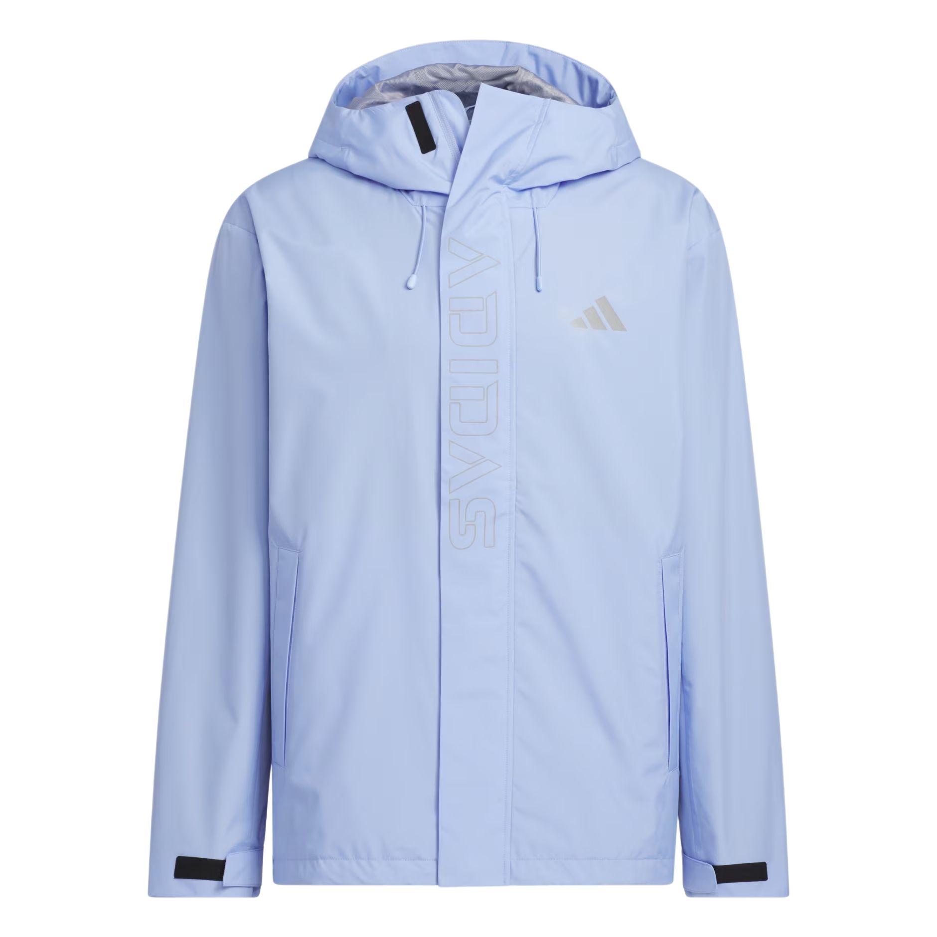adidas Men s V WV JKT Hooded Windbreaker Jacket Light Blue KF9397 M