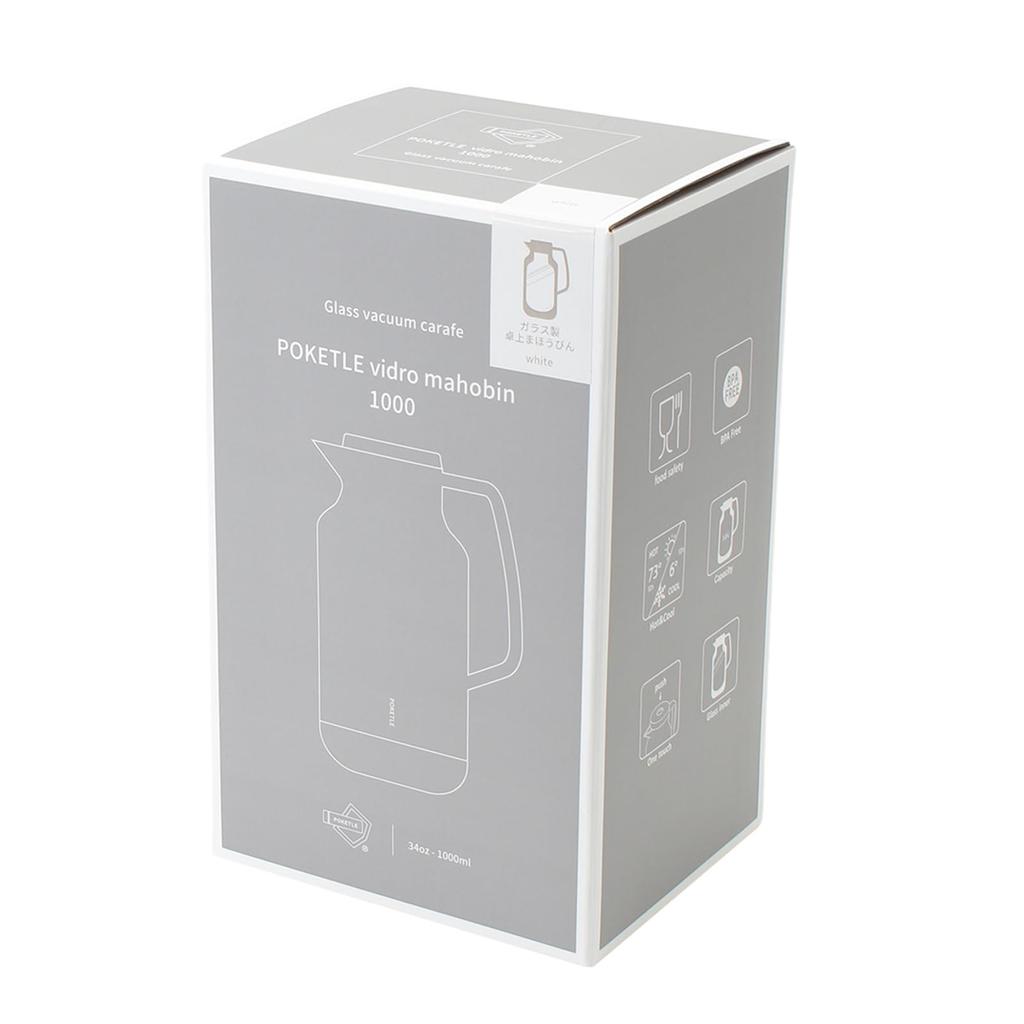 POKETLE Tabletop insulated glass green pot, thermos, 1L,