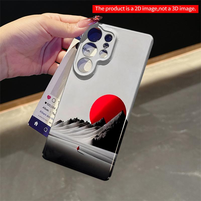 2DFlat Samsung phone case Red Sun Over Snowy Peaks Applicable to Galaxy S22 S23 S24 S25ULTRA S26 A12 A13 A14 A15 A16