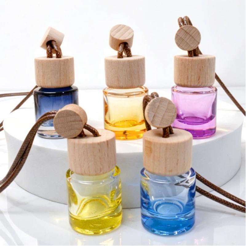 1Pcs Small Round Cap Empty Pendant Ornament Car Essential Oil Diffuser Fragrance Air Freshener Scent Perfume Bottle