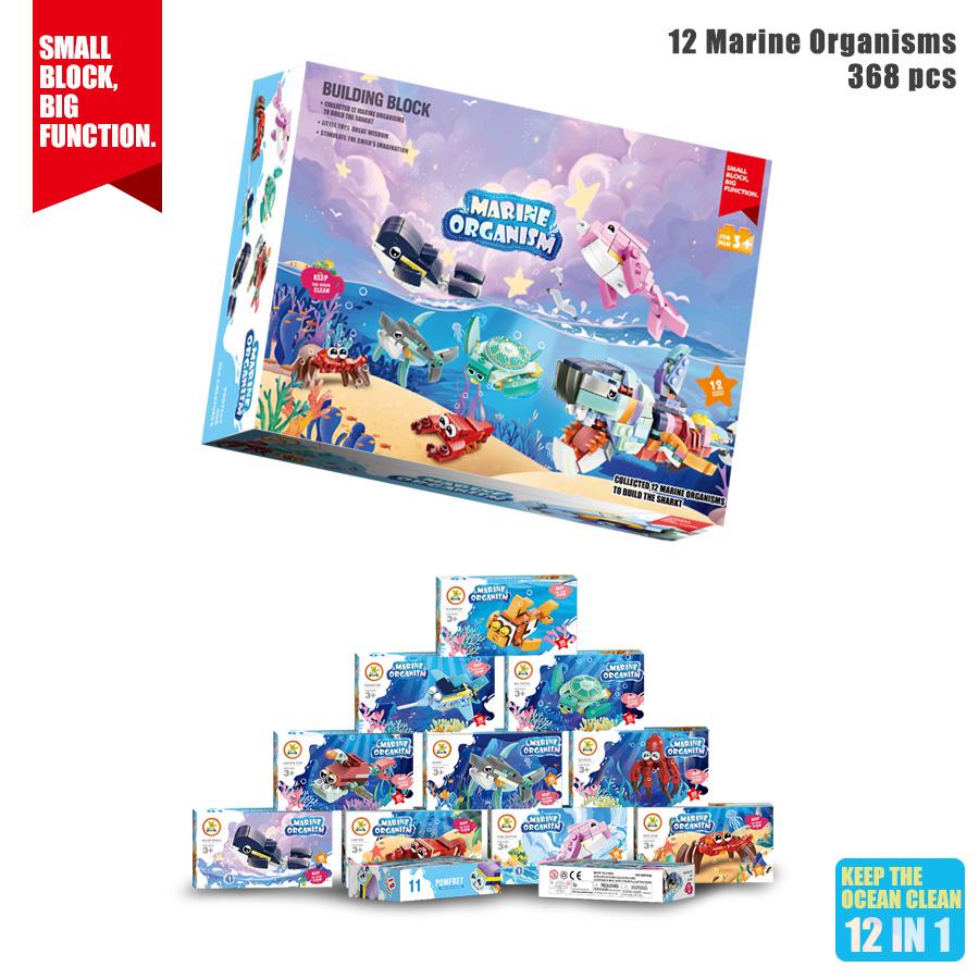 

Non-Toxic Creative 12 In 1 Building Blocks 12 Ocean Animal Can Be Assembled Into A Shark Perfect For Birthday And Christmas Gift