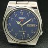 GENUINE VINTAGE SEIKO 5 AUTOMATIC 7009A JAPAN MENS BLUE DIAL WATCH a708775-1