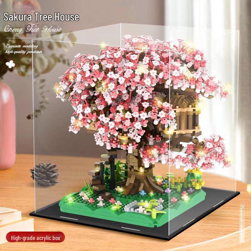 Compatible Purple Cherry Blossom Tree House for Lego with Castle Bouquet, Assembly Toys for Kids, Gift & Exquisite Ornament