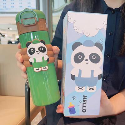 Xihe Doppelgetränk Kleiner Panda Edelstahl Isolierflasche