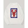 Men's Casual Round-Neck Sweatshirt With Lobster Pattern.