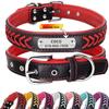 Collare in Pelle Intrecciata Personalizzabile con Targhetta Personalizzata Incisa con Nome del Cucciolo Collare Regolabile Per Cani Piccoli Medi Grandi