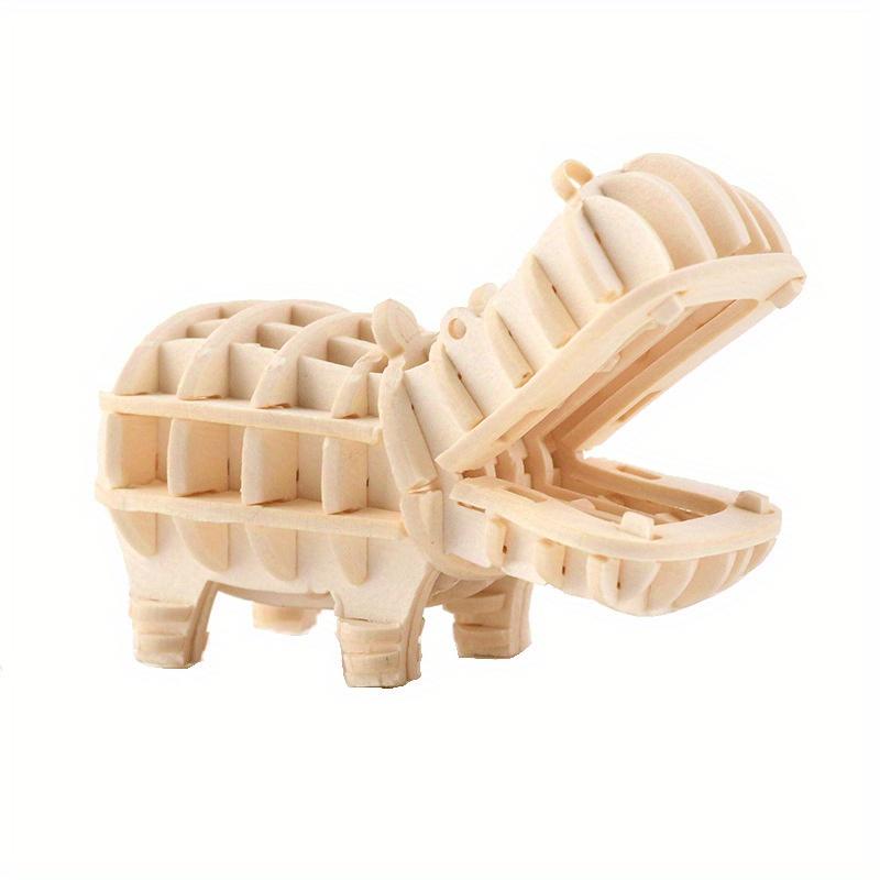 3D Animal Puzzle Model Assembly Toy Educational Ocean Biology DIY Wooden Craft Unfinished Hobby Puzzle Toy