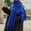 High-End Women's White Cashmere Wool Scarf Shawl - Winter 2025 Collection