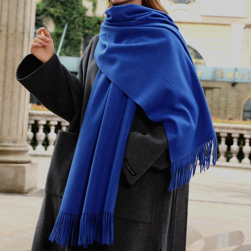 High-End Women's White Cashmere Wool Scarf Shawl - Winter 2025 Collection