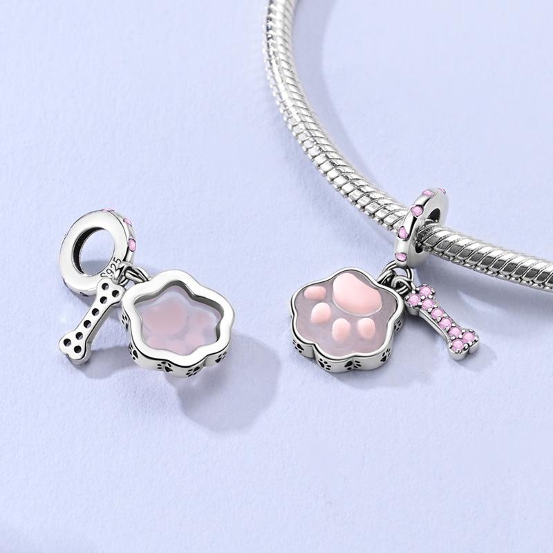 Past op Originele Armbanden Koperen Charms Kralen Diy Zirkonia Uil Hart Blauwe Olifant Beschermer Oog Verjaardag Sieraden Cadeaus