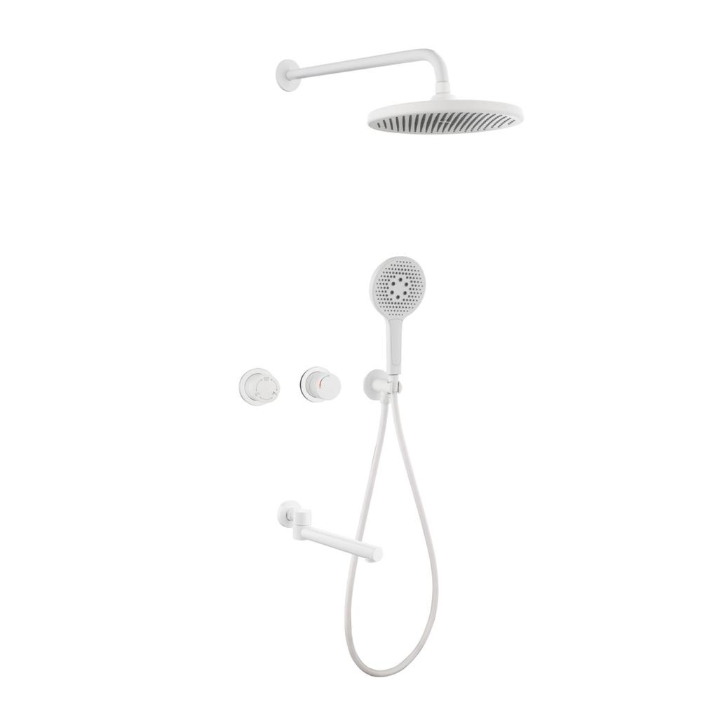 Brushed Gold Bathroom Shower Faucet Wall Mounted Grey Bathroom Shower Mixer Tap Brass Brass Bath Shower Faucet Hand shower Head