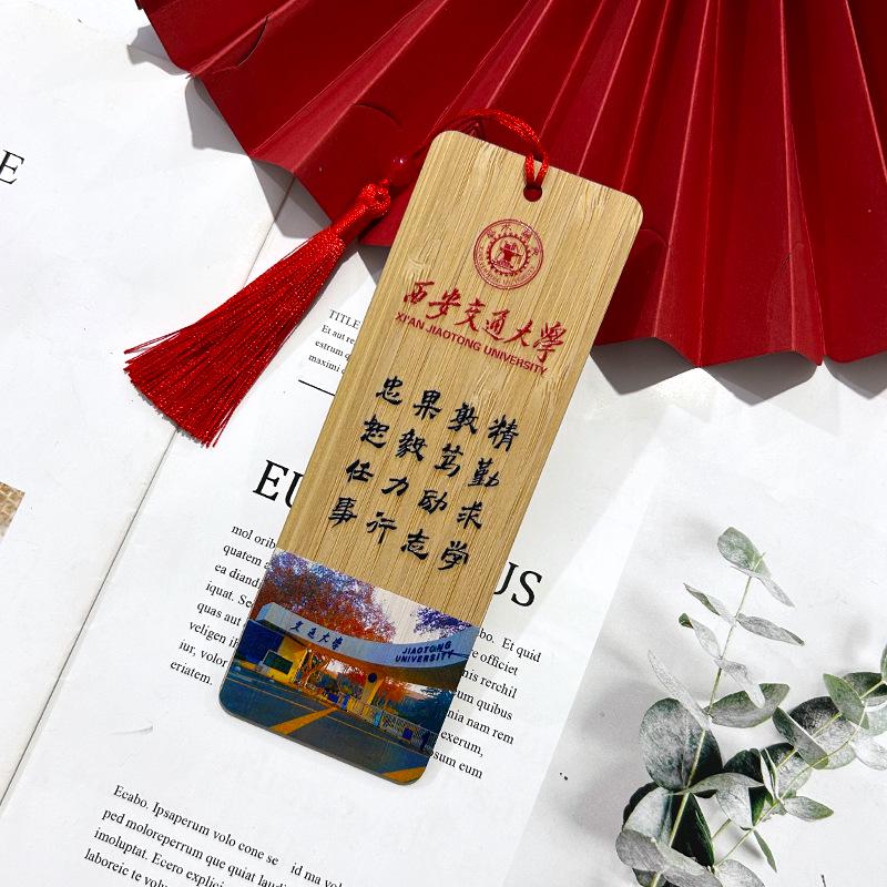 Hand-painted Chinese Style Bamboo Bookmarks - Colorful Wooden Gift for Friends
