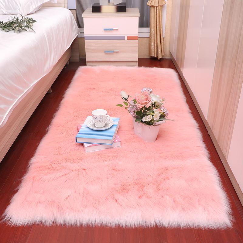 European Style Faux Wool Long Pile Carpet - Full Coverage for Living Room or Bay Window