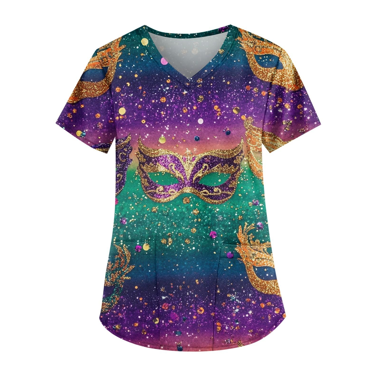 

Жіночі модні повсякденні топи з принтом і захисний робочий одяг із V-подібним вирізом XL