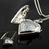 Frauen Vintage hohle herzförmige Anhänger lange Kette Halskette süße Taschenuhr
