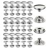 15mm Stainless Steel Rustproof Snap Fasteners - 50 Sets for Outdoor Tent Fixing with Large White Buckle, Fast Shipping