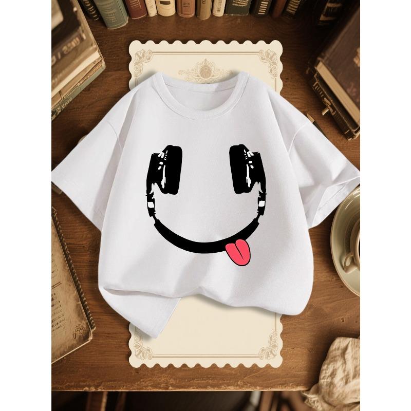 European sizes Girls Fashion Round Neck T-Shirt 110 белый
