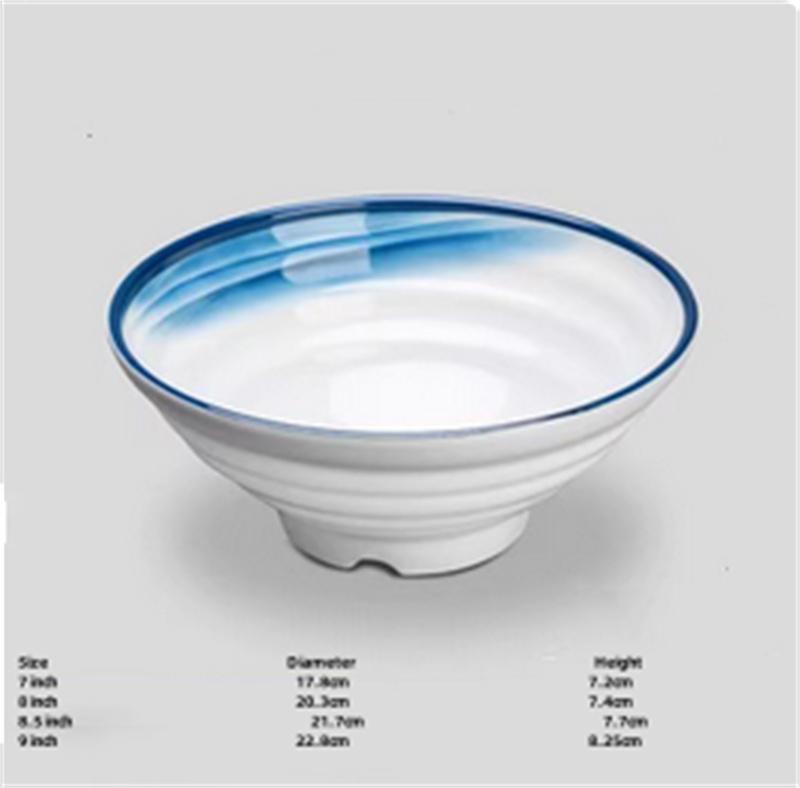 Melamine Noodle Bowl Household Plastic Tableware Restaurant big round Ramen Salad Bowl Thickened Not Easily Broken Soup Bowls