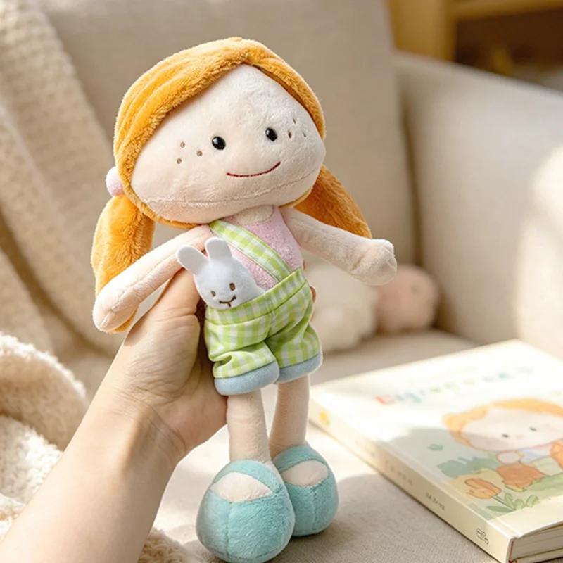 30Cm Freckled Girl Plush Rag Doll Dress Up Design Soft Fluffy Stuffed Toy With Multiple Outfits For Home Decor Gift Collection