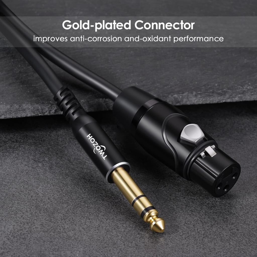 Twozoh XLR Female To Male TRS Jack TRS Balanced and XLR Microphone 20M 6.35mm (1/4") Cable, Quarter-Inch Cable, (Professional/Hifi)