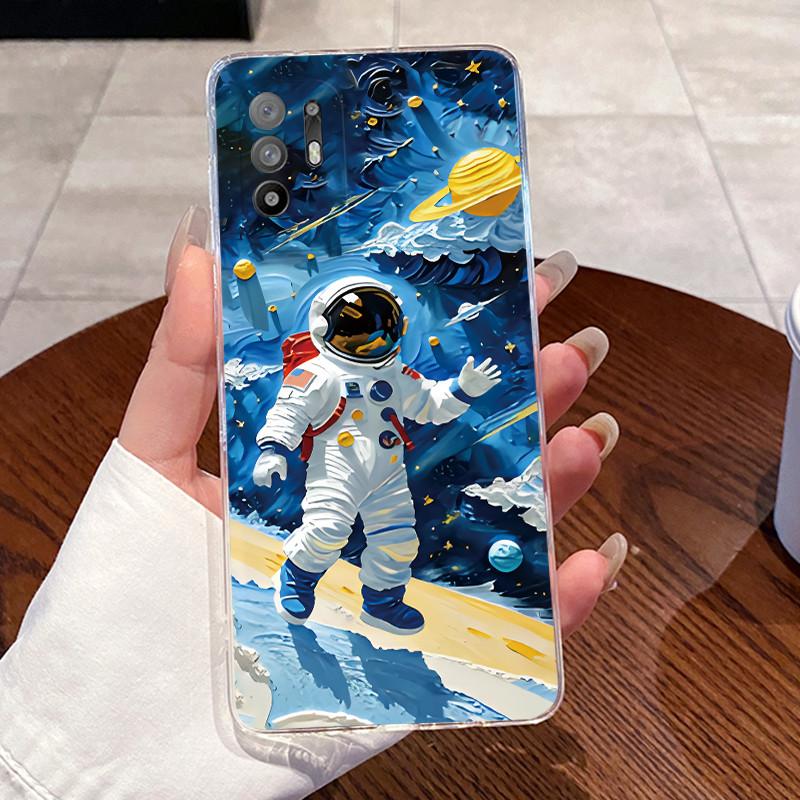 Casing For Oppo A94 5G CPH2211 Case Cute Cartoon Cat Clear Soft Silicone Back Cover For Oppo Reno 5Z 5G Phone Case Bumper Coque