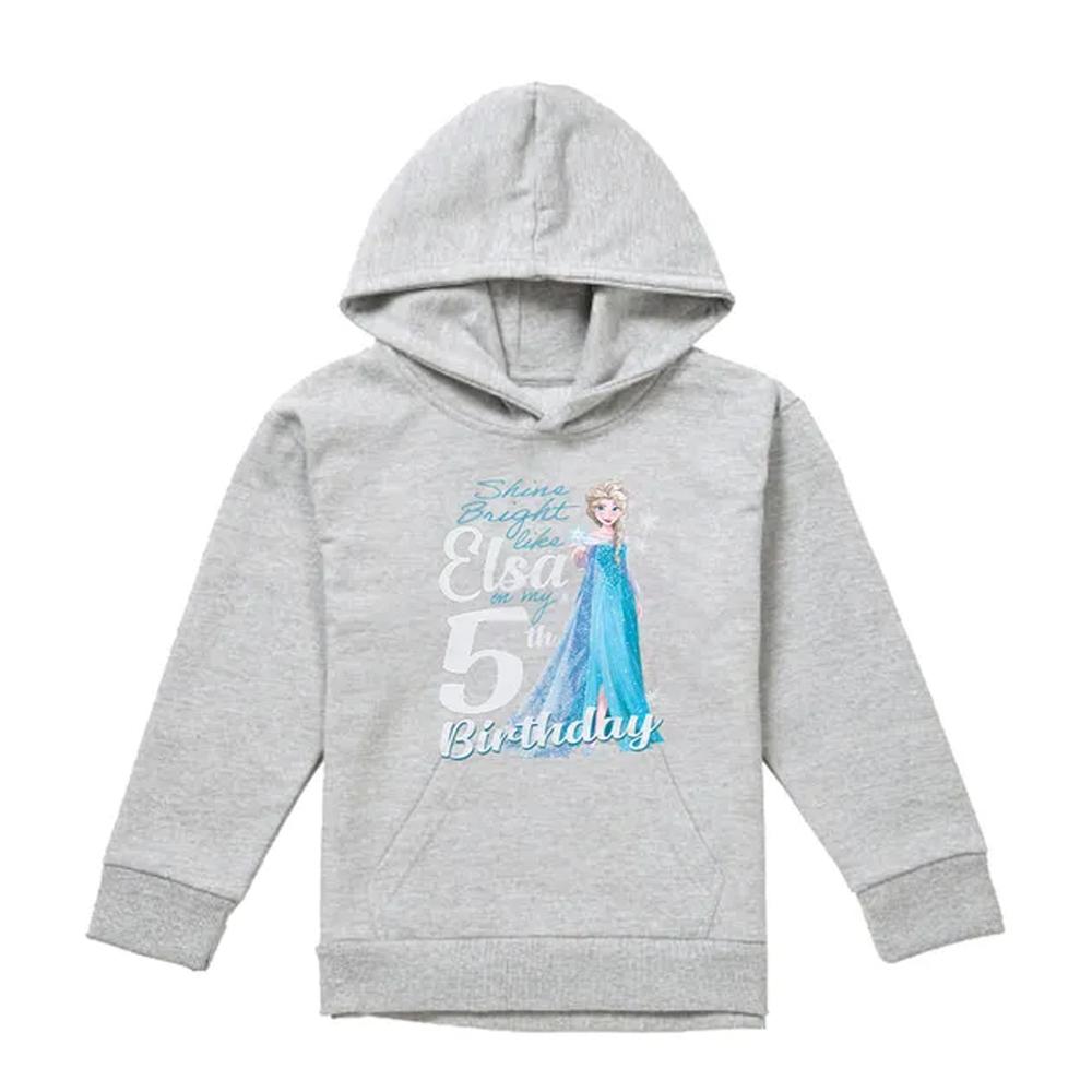 Frozen Childrens/Kids Bright Like Elsa Heather 5th Birthday Pullover Hoodie