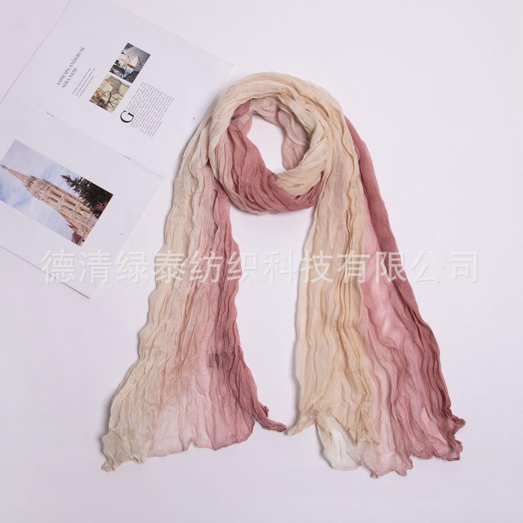 Twist Scarf Color Matching Women'S Scarf Contrasting Color Imitation Hand-Painted Printed Scarf