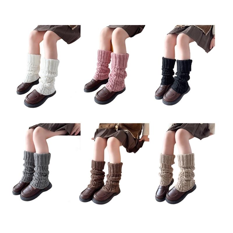 Fashion Knit Leg Warmers for Little Girls Knee High Socks for Dress Toddler Winter Slouchy Socks Thicken Warm Leggings