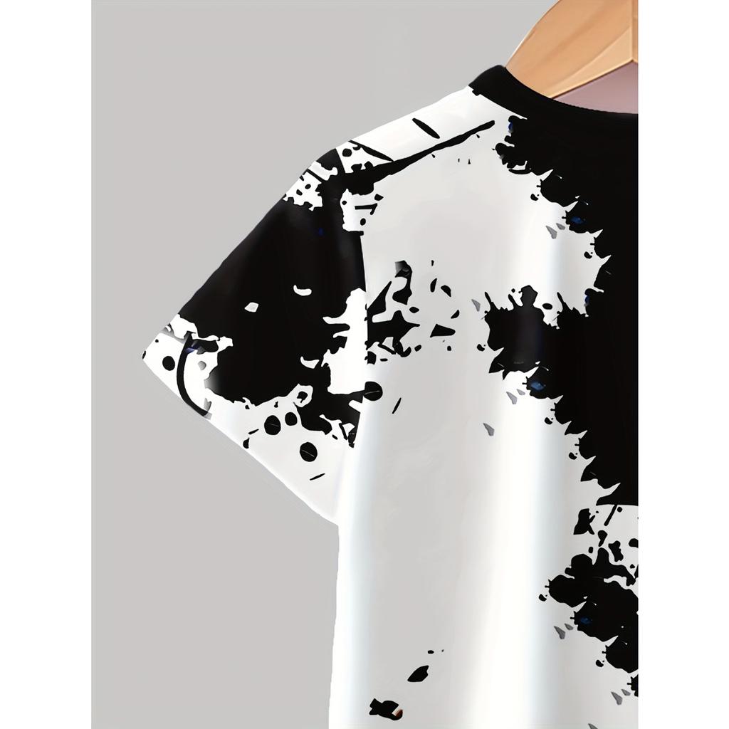 Boys Suit Fashion 3D Printed Casual Pullover Short Sleeve Shorts  Sweatshirt, BoysOutdoor T-Shirt shorts Set, Perfect Outdoor