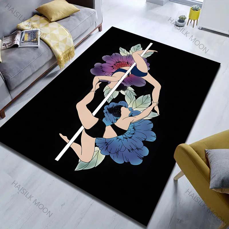 15 Sizes Pole Dance Art Print Carpet for Living Room Bedroom Sofa Doormat Decor Area Rug Non-slip Floor Mat for Gifts