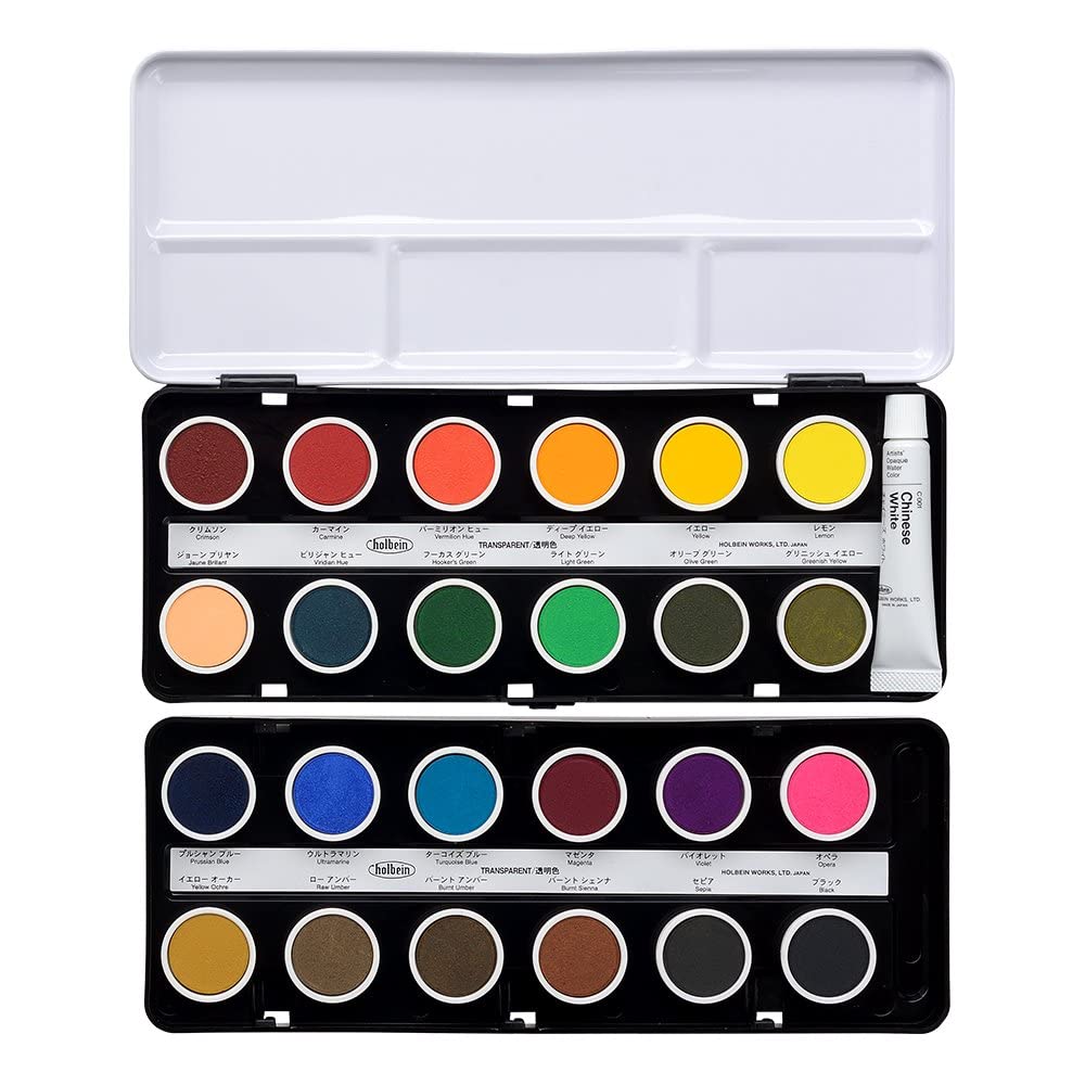 Holbein Solid Watercolor Paint Cake Color C012 Transparent 24 Color Set 02012