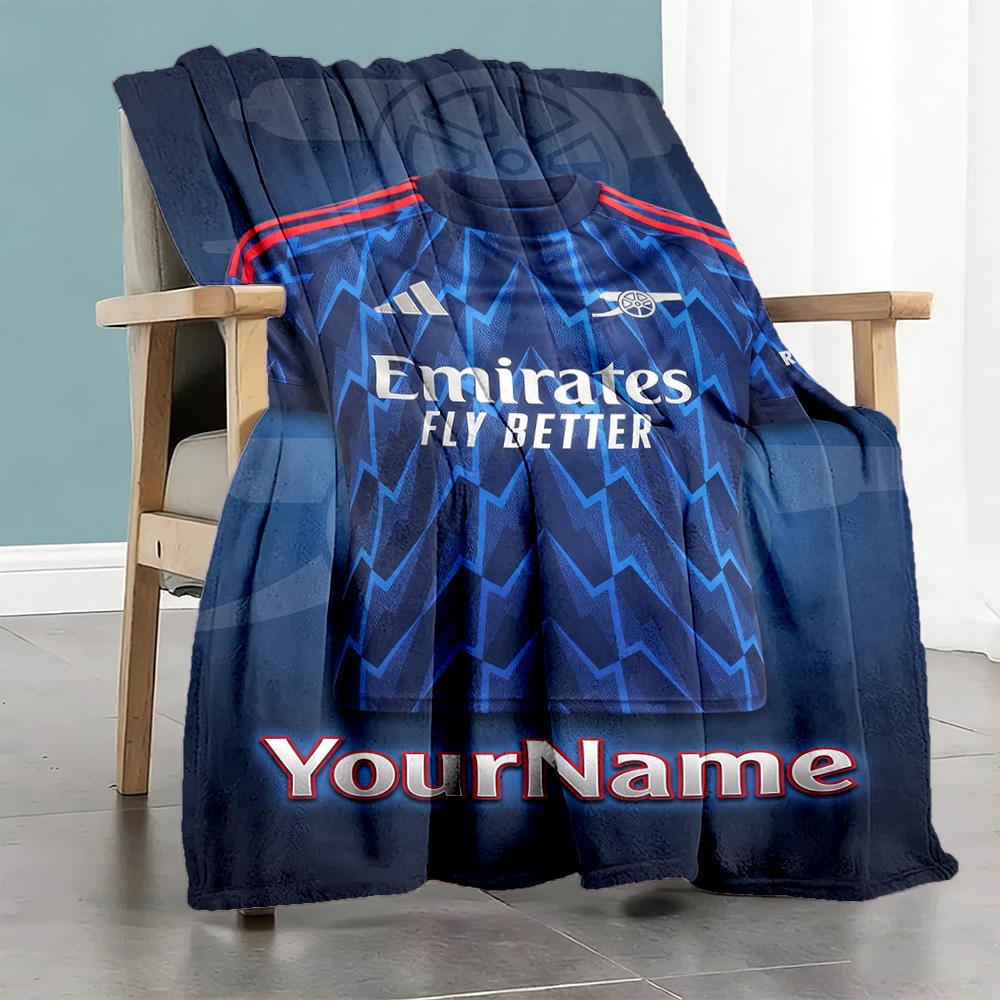 Arsenal Personalized Text Blanket Throw Personalized Blanket Soft & Cozy Throw For Livingroom Office Chair Chair Bed Four Seasons Multipurpose