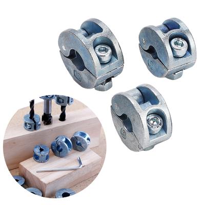 3PCS 6/8/10MM Drill Bit Stopper Collars Zinc Alloy Drilling Depth Stop Rings with Hex Wrench Open Type