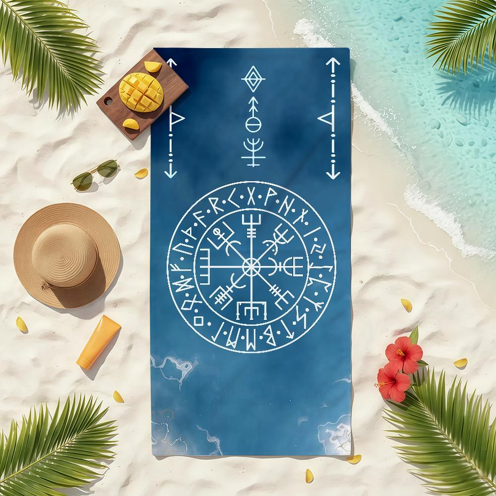 V-Viking V-Vegvisir Handtuch Weich Pool Geschenk Für Reise Fitnessstudio Dusche Camping Schnelltrocknend Sport Strandtücher