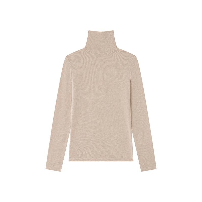 

Autumn and winter cashmere turtleneck bottoming shirt women s Tencel slim-fitting and skin-friendly basic elastic knitted sweater L