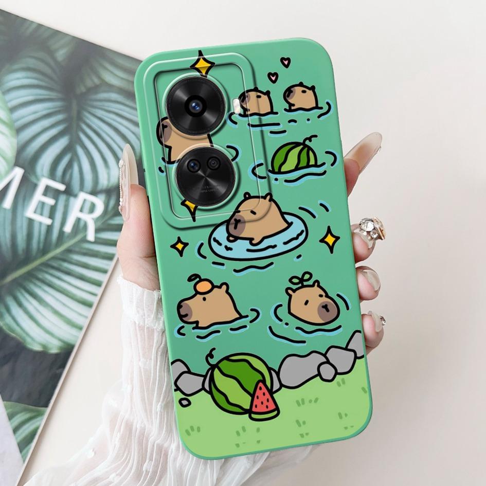 Für Huawei Nova 11 SE Hülle Süßer Hase Kaktus Cartoon Weiches Flüssigsilikon Stoßfeste Abdeckung Für Huawei Nova 12 SE BNE-LX1 Capa