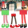 Festive Cross-border Christmas Elf Legs Adorned With Classic Red And Green Stripes