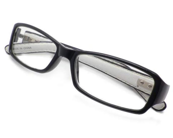 

Stylish Reading Glasses with Leather GL01 Men s Temples, Black, 2.00 чёрный