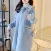 2025 Korean Style Women's Mid-Length Lambswool Woolen Coat - Versatile & Trendy Winter Overcoat