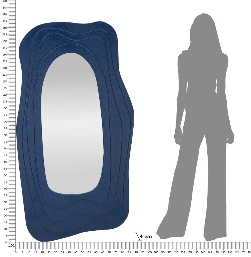Wandspiegel Dafne Blau cm 90x4x165